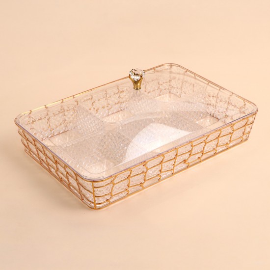 Acrylic divided serving dish - 40*28*18cm - 2M1F200115