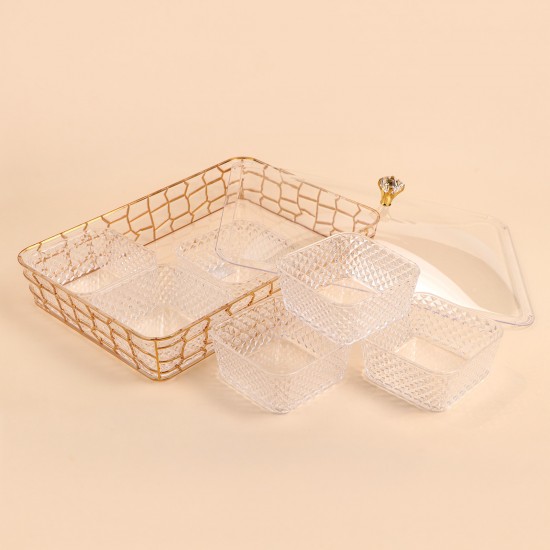 Acrylic divided serving dish - 40*28*18cm - 2M1F200115