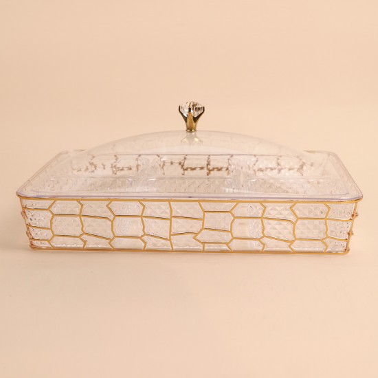 Acrylic divided serving dish - 40*28*18cm - 2M1F200115