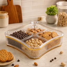 صحن تقديم اكريليك تصميم فاخر -27.5*27.5*14سم -2M1F200121