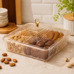 صحن تقديم اكريليك مقسم -28*28*18سم-2M1F200133