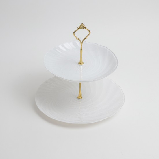 Elegant two-tier dessert serving stand - 2M1F500145