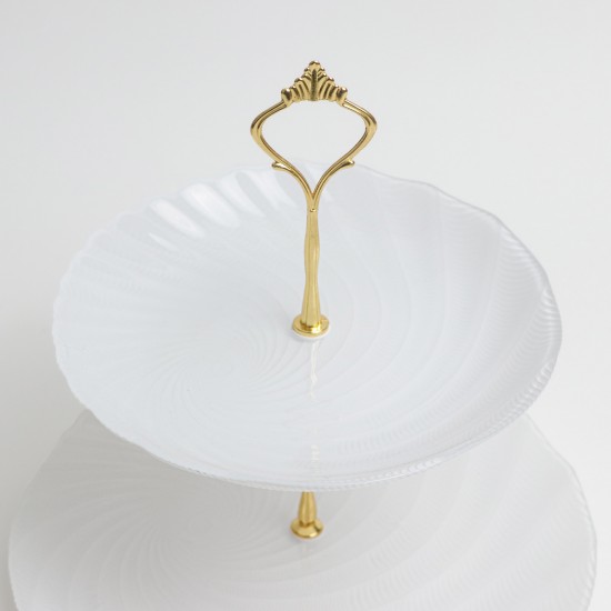 Elegant two-tier dessert serving stand - 2M1F500145