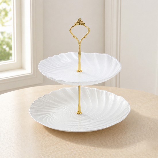 Elegant two-tier dessert serving stand - 2M1F500145