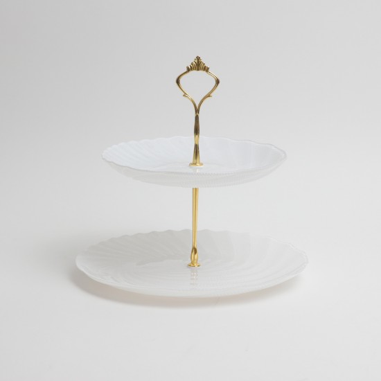 Elegant two-tier dessert serving stand - 2M1F500145