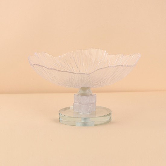صحن تقديم زجاج بقاعدة كرستال -25×15سم -2M1M200712