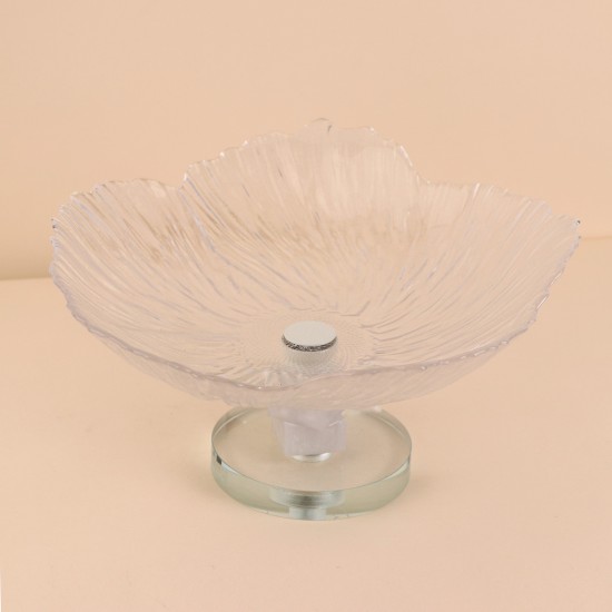 Glass serving dish with crystal base - 30 x 16 cm - 2M1M200713