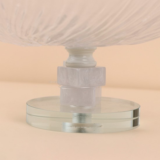 Glass serving dish with crystal base - 30 x 16 cm - 2M1M200713