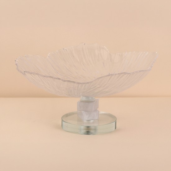 Glass serving dish with crystal base - 30 x 16 cm - 2M1M200713