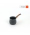 Black granite coffee pot with a wooden handle - 7.5 cm capacity