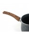 Black granite coffee pot with a wooden handle - 7.5 cm capacity