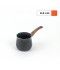 Black granite coffee pot with a wooden handle - 8.5 cm capacity