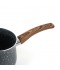 Black granite coffee pot with a wooden handle - 8.5 cm capacity