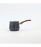 Black granite coffee pot with a wooden handle - 10.5 cm capacity