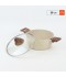 Granite saucepan with wooden handle and glass lid, Lonbeige - 26 cm 2S1A400186 Granite saucepan with wooden handle and glass lid, Lonbeige - 26 cm 2S1A400186