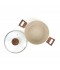 Granite saucepan with wooden handle and glass lid, Lonbeige - 26 cm 2S1A400186 Granite saucepan with wooden handle and glass lid, Lonbeige - 26 cm 2S1A400186