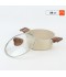 Granite saucepan with wooden handle and glass lid, Lonbeige - 28 cm 2S1A400187 Granite saucepan with wooden handle and glass lid, Lonbeige - 28 cm 2S1A400187