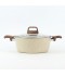 Granite saucepan with wooden handle and glass lid, Lonbeige - 28 cm 2S1A400187 Granite saucepan with wooden handle and glass lid, Lonbeige - 28 cm 2S1A400187