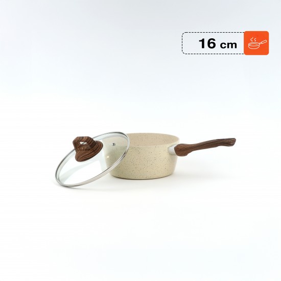 Pot with wooden handle - 16 cm capacity
