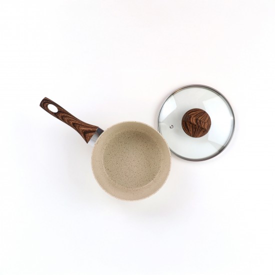 Pot with wooden handle - 16 cm capacity