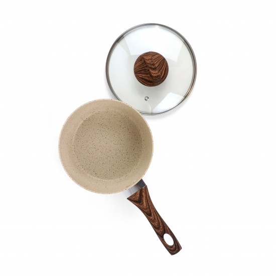 Pot with wooden handle - 20 cm capacity