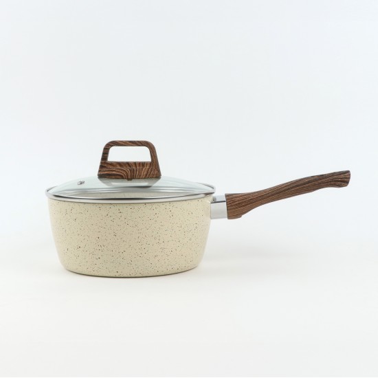 Pot with wooden handle - 20 cm capacity