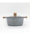 Granite cookware set with wooden design, gray color - 10 pieces