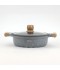 Granite cookware set with wooden design, gray color - 10 pieces