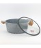 Granite cookware set with wooden design, gray color - 10 pieces