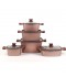 Granite cookware set with wooden handles - 10 pieces
