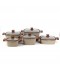 Granite cookware set with wooden handles, beige color - 10 pieces