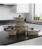 Granite cookware set with wooden handles, beige color - 10 pieces