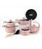 Pink granite cookware set - 14 pieces