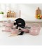 Pink granite cookware set - 14 pieces