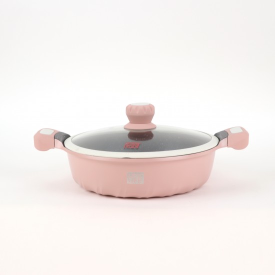 Pink granite cookware set - 14 pieces