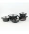 Black granite cookware set - 10 pieces