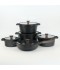 Black granite cookware set - 10 pieces