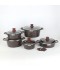Luxury Granite Cookware Set - 10 Pieces, Brown