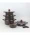 Luxury Granite Cookware Set - 10 Pieces, Brown