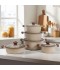 Luxury Granite Cookware Set with Glass Lid and Wooden Handles - 10 Pieces