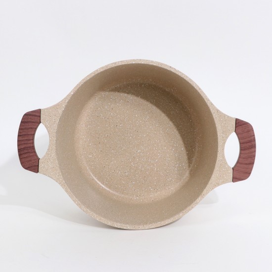 Luxury Granite Cookware Set with Glass Lid and Wooden Handles - 10 Pieces