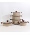 Luxury Granite Cookware Set with Glass Lid and Wooden Handles - 10 Pieces