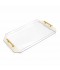 Clear acrylic serving tray with gold handles