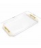 Clear acrylic serving tray with gold handles