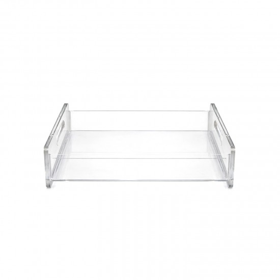 Clear acrylic serving tray with side handles Clear acrylic serving tray with side handles