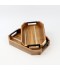 Wooden serving tray set with black metal handle, 2 pieces