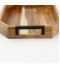 Wooden serving tray set with black metal handle, 2 pieces