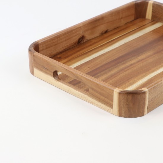 2-piece wooden tray set