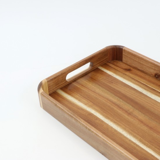 2-piece wooden tray set