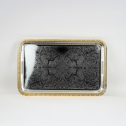 Serving tray and gold frame